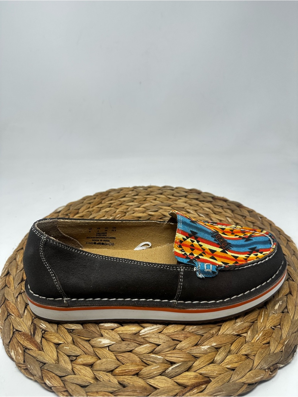 MYRA The Cruiser Sneaker Aztec Multicolor Chocolate Brown Moccasin Size 8 Women